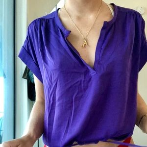 BCBG MAXAZRIA PURPLE SILK TOP XXS